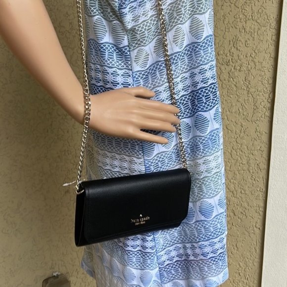 Kate Spade Chain Wallet Crossbody Clutch Black - Picture 4 of 16